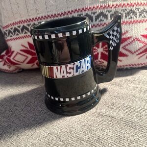 NASCAR Black Ceramic Stein with Checkered Design